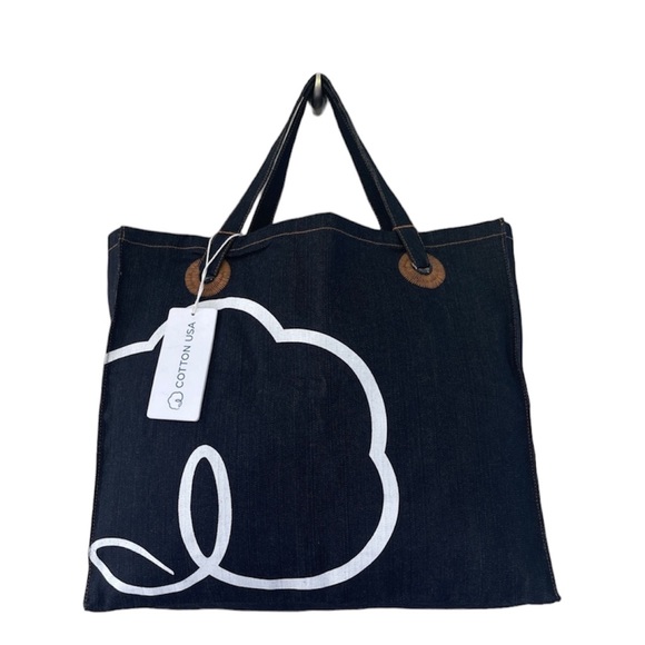 Cotton USA Handbags - Cotton USA Dark Denim Shoulder Tote Bag NWT